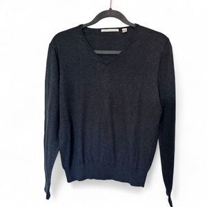 Uniqlo Cotton Cashmere Blend Mens Sweater Size S V-Neck Lightweight Sweater
